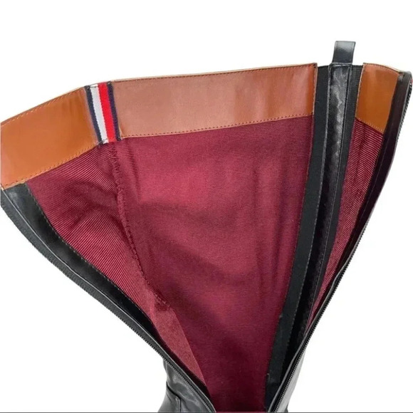 Tommy Hilfiger Ilia4 Black Tan Faux Leather Knee High Womens Boots Size 5M - Picture 9 of 12